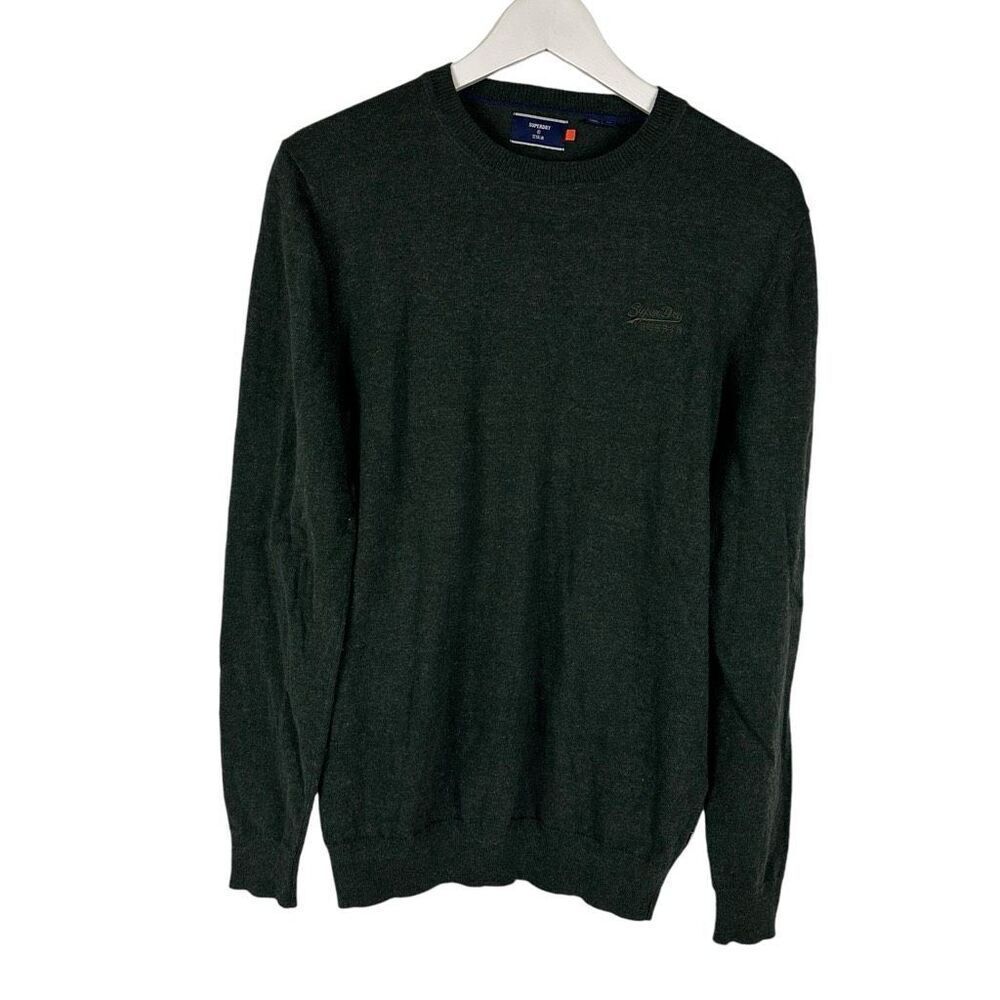 Superdry Mens Hunter Green Knit Crewneck Pullover Size Medium